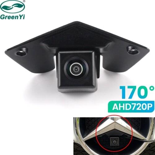GreenYi 170° AHD 720P Car Front View Camera For Benz Mercedes Vito Viano A B C E G GL SLK GLK SL R CCD Logo Mark HD Camera