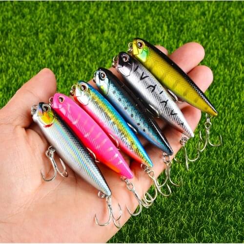 Quality Hooks Fishing Lure 65mm 5.5g Topwater Bait Walk Dog Style Pencil Wobbler For Pike Pesca Tackle