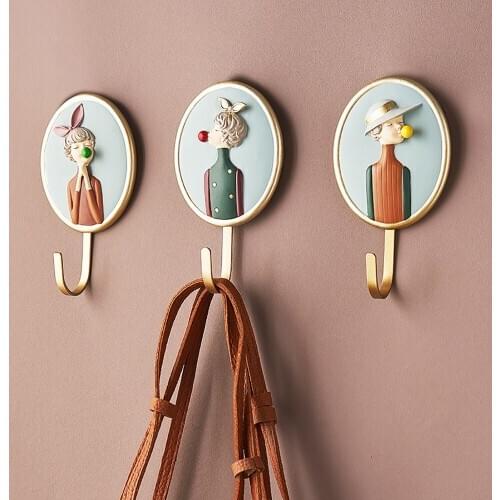 Creative Wall Hook Blowing Bubble Girl Resin Model Key Hook Wall Decoration Wall Hooks Nordic Home Decor Accessories Gifts