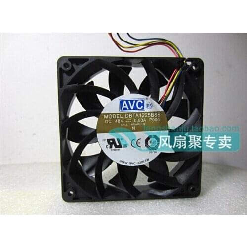 New original AVC 12cm120*120*25 48V0.50A DBTA1225B8S 4 pin dual ball violent fan