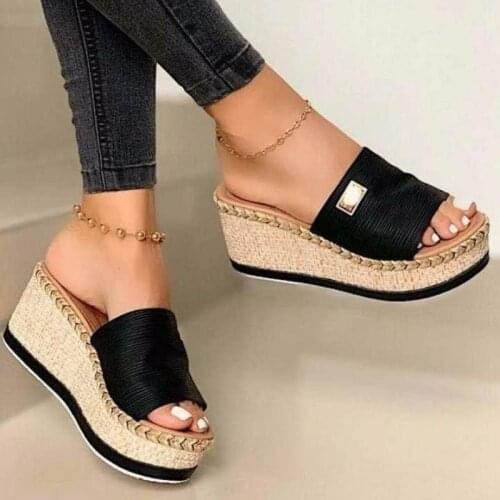 Summer slippers women Shoes Summer wedge Thick bottom slippers Slippers women fashion 2021 NEW plus size Shoes