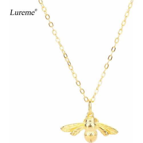 Lureme Sterling Silver Lovely Tiny Honey Bee Pendant Necklace for Women and Girls (nl005775)