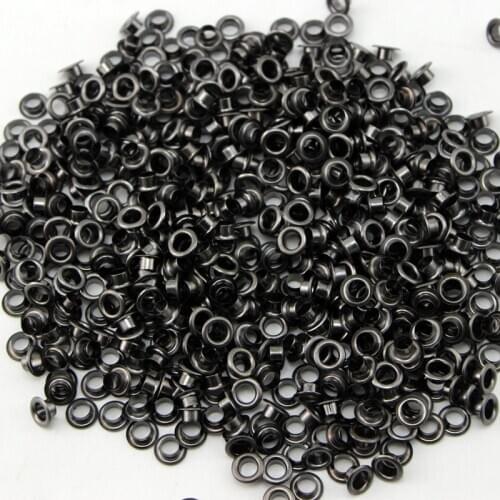 400set 4mm 7.5mm 3.5mm COPPER Bright black eyelets buttons clothes accessory handbag findings