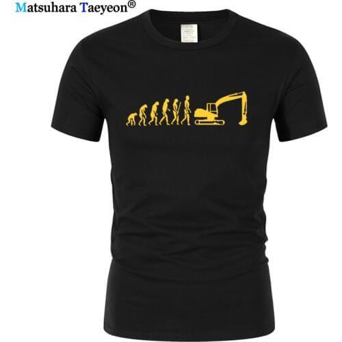 Men t shirt Evolution T-Shirt Excavator Construction Vehicle Machine Caterpillar Construction Worker Hobby Tshirt Tee Shirt T213
