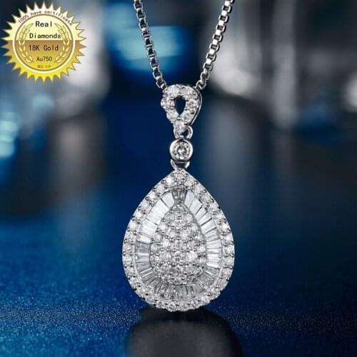 100% 18K white gold natural diamond necklace all use 0.5ct diamond and have certificate H001