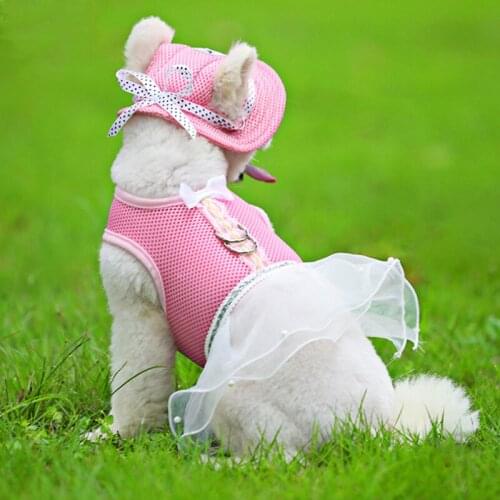 Pet Dog Harness Dress Dogs Clothes Vest Breathable Mesh Gauze Skirt for Small Dogs Harness Chest Strap For Puppy Pet Accessories