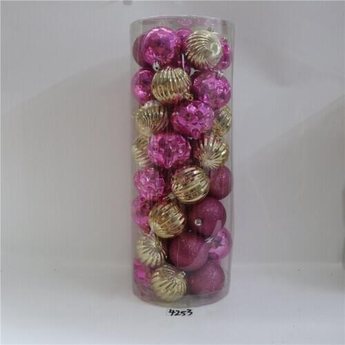 Christmas decoration supplies 7CM50 barreled plastic balls shopping mall decoration hanging balls bar shop ceiling decorations