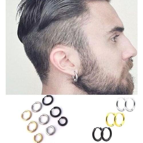 Fashion Hip Hoop Earrings Women Men Punk Gothic Stainless Steel Simple Round Stud Earrings Lover 3 Colors 3 Size Earring Jewelry