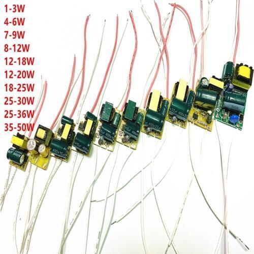 LED Driver 1W 3W 5W 7W 9W12W 15W 18W 20W 25W 30W 40W 50W LED Power Supply AC90-265V Lighting Transformers For LED Power Lights