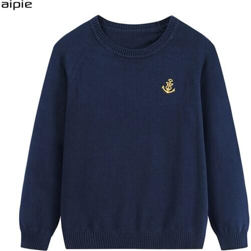 Children Sweaters New fashion design Anchor embroidery Cotton O-neck Boys sweaters For 4-14 years kids wear