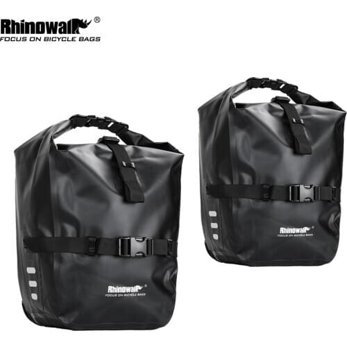 Rhinowalk 2 Pieces 20L Bicycle Pannier Bag Bike Accessories Waterproof Portable Bike Bag Trunk Pack Cycling Travel Cycling Bag