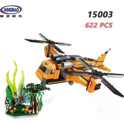 XINGBAO NEW 15003 Forest Adventure Series 622PCS Fall Into The Jungle Building Blocks Classic Airplane Model Bricks Boys Toys