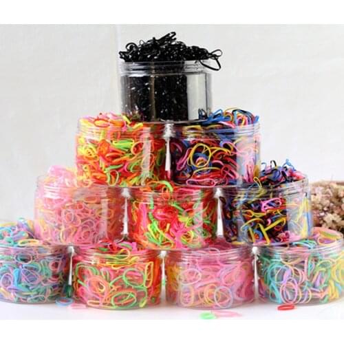 Candy Color Rubber Bands Hair Rings Set Colorful Elastic Hair Bands Headwear for Children Girls Ponytail Holder Hair Accessories