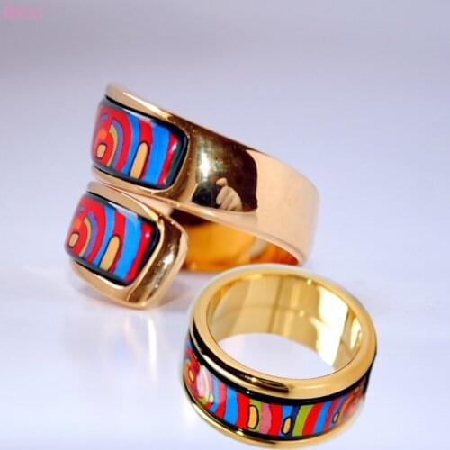 BOCAI Cloisonne Enamel Rings For Women 2020 New Fashion Womens Jewelry Enamel Rings Female Womens Rings