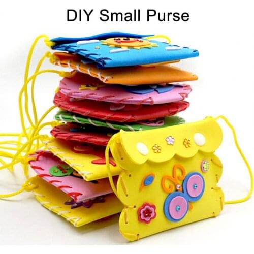1 Set Material Package Handmade Holiday Gift Small DIY Handmade Coin Purse Material for Kindergarten