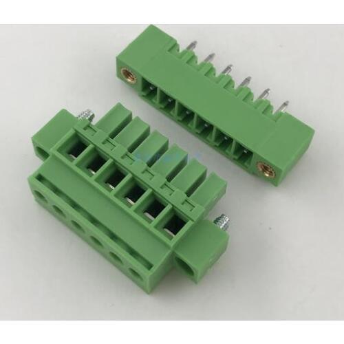 10sets Side vertical plug-in terminal block with ear flange fixed terminal K15EDGKBM-3.81MM 13P-24P Straight or curved needle