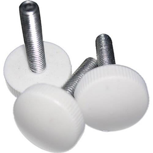 10Pcs M3 bakelite Handle screws Big head OD 11mm plastic Hand screw bolt 6mm-20mm Length white