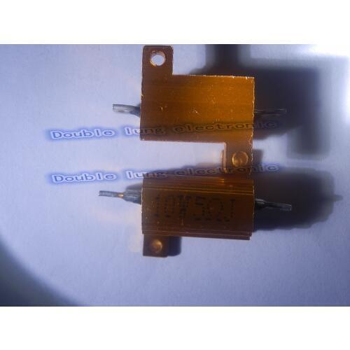 2pcs/lot 10W Golden Aluminium Resistor 1R 2R 3R 4R 5R 6R 8R 10R 15R 50R 100R 220R 1K ohm Gold Aluminium Shell Resistance