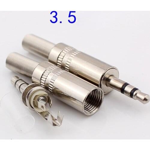 3.5mm Plugs Jack 3.5mm Connector Stereo (two-channel) Headphone Plug Audio Connector Nickel Plated Can be Wired