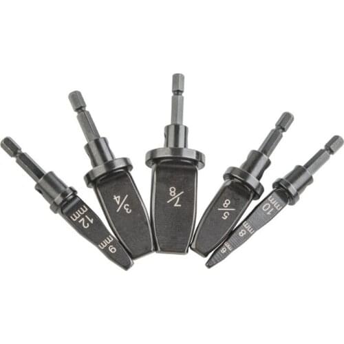 5pcs Pipe Expander Metric and Inch Pipe Expander Hexagonal Handle Air Conditioner Copper Pipe Reamer Electrician Repair Tools