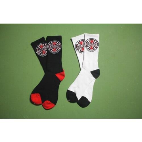 6Pairs Independent truck Mens socks Women Skateboard White Hip Hop Stockings Funny Skater Soccer Socks Streetwear