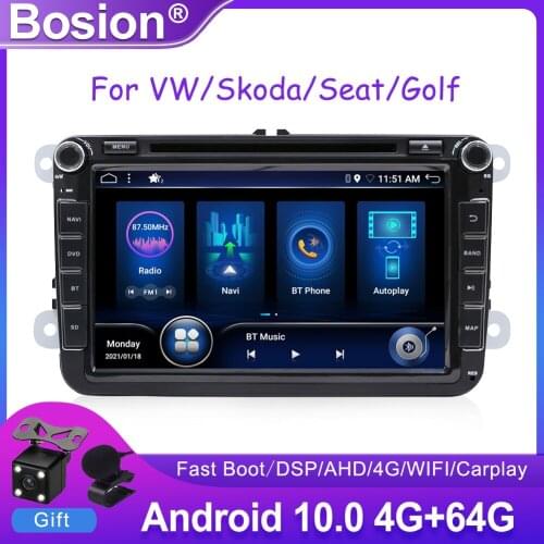 Bosion Android 10.0 Car DVD Radio Multimedia Player For VW Volkswagen Passat CC B6 Golf Tiguan Polo 2 Din 4+64G IPS DSP CarPlay