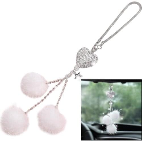 G5AD Blingbling Car Accessories Shining Colorful Mirror Pendant Interior Decoration Tassel Pendant Gifts Adornment