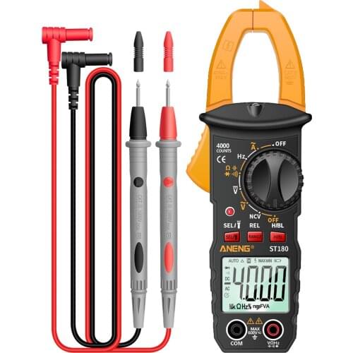 ST180 Digital Clamp Meter Multimeter 4000 Counts Clamp Multimeter Voltmeter Ammeter AC DC Voltage Current Meter Universal Meter