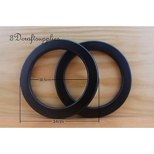 Wooden handles Purse handles handbag handle a pair round black 14.5 cm M7