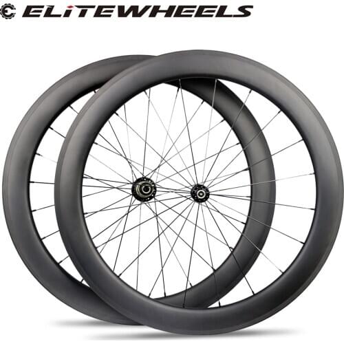 ELITEWHEELS 700c Road Bike Carbon Wheel 30 38 45 47 500 55 60 88mmTubeless Clincher Tubular Wheelset Powerway R13 J Bend Hub