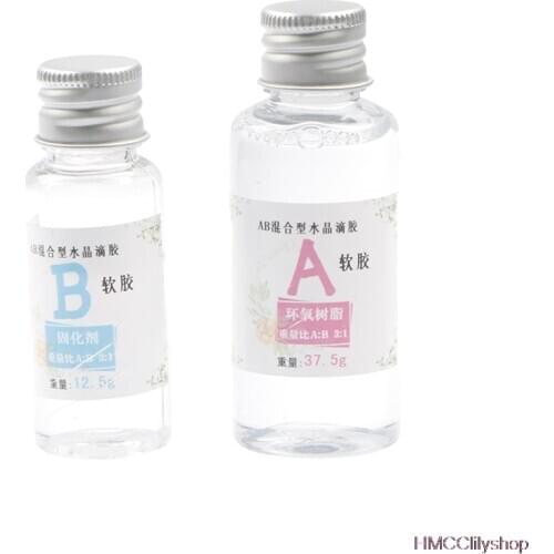 2Pcs Non-toxic Resin Epoxy High Adhesive 3:1 Clear AB Crystal Glue For DIY Resin Jewelry Making Accessories 50g