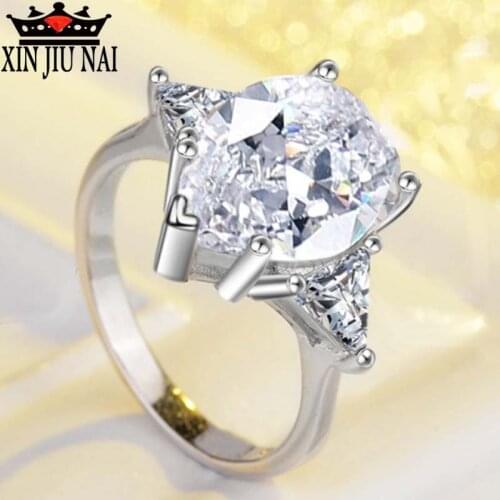 Inlaid tear-shaped exaggerated ladies ring classic bride engagement wedding exquisite new jewelry anniversary gift