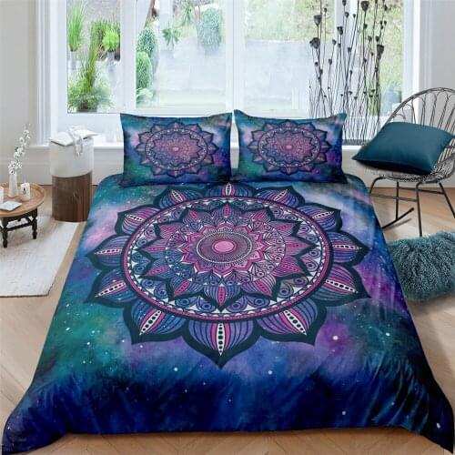 Bohemian 2/3 pieces Mandala Bedding Set Single Twin Queen King Size Comforter Duvet Quilt Cover Bedclothes No Bed Sheets Set