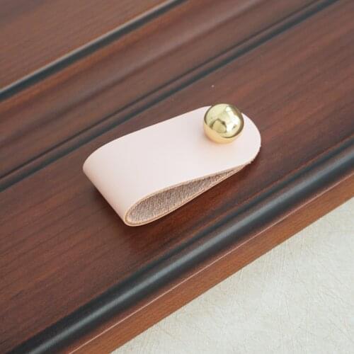 Leather Cabinet Door Pulls Dresser Drawer Pull Ring Pink Dark Blue Modern Colorful Pull Furniture Decoration