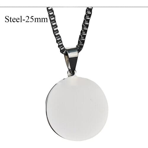 Beadsnice 316L Steel Round Pendant Trendy Simple Memory High Quality Custom ID 41087