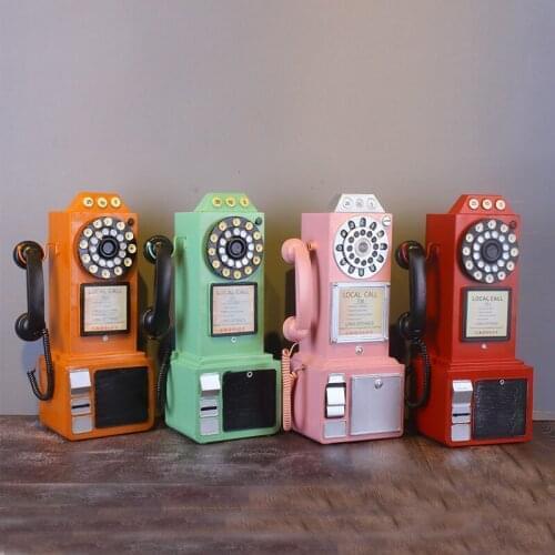 Fashion Handmade Retro Make Old Telephone Model Bar Cafe Wall Hanging Creative Photography Props Home Furnishing