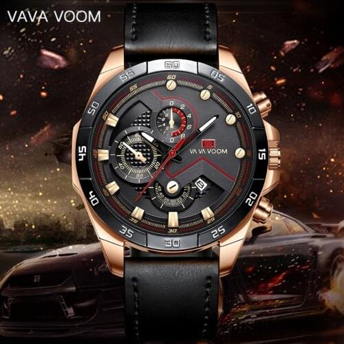 VAVA VOOM Brand Luxury Mens Watch 30m Waterproof Date Clock Male Sports Watches Men Quartz Casual Wrist Watch Relogio Masculino