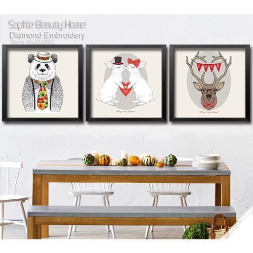Diy Diamond Painting Cross Stitch Beauty Deer Handcraft Beaded Embroidery Cat Ainamls Arts Crafts Sewing Needlework Mosaic Kit