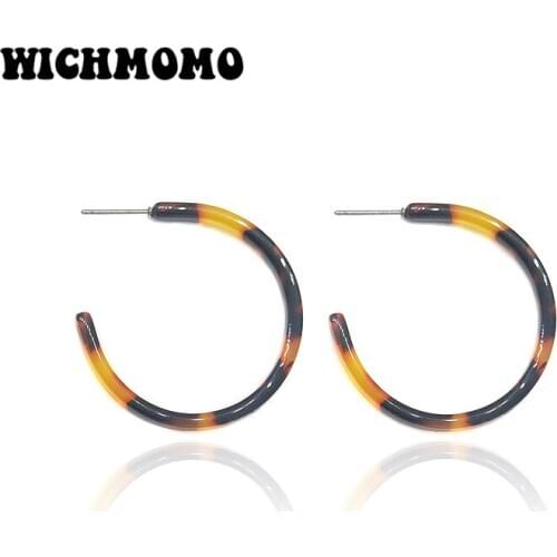 2019 New 33mm 1Pair High Quality Acetic Acid Resin Acrylic Thin Round Smooth Earring Base Connectors for DIY Earring Accessories