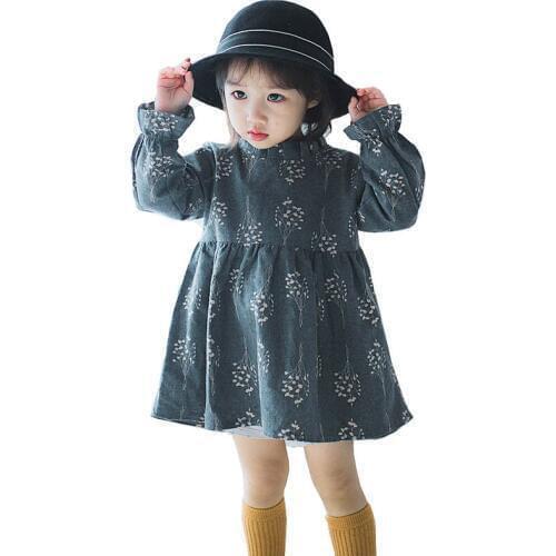 Girls Dress 2020 summer Baby girl Princess Dresses Casual Fashion Children Clothing Long Sleeves Floral Cotton kids' Clothes