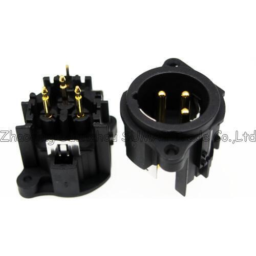 CANNON Audio MIC Connector XLR 3 Pin male Panel jack,3Pin XLR KTV Microphone/ Speakers/Mixer socket,Gold-plated Pin