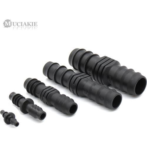 MUCIAKIE 1/4'' 3/8'' DN16 DN20 DN25 Equal Barb Garden Water Connecter Straight Adapter Micro Drip Couplers Irrigation Fittings