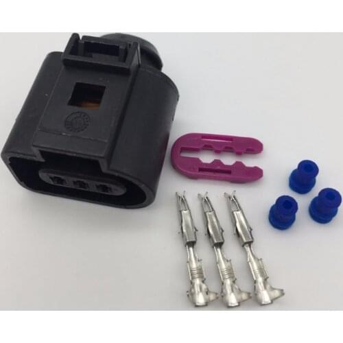 100pcs/lot Tyco 3 Pin/Way Female 1.5mm Camshaft Cam Sensor Connector Plug For VW 02-04 Audi A4 A6 AVK 3.0 1717888-1 1J0973703