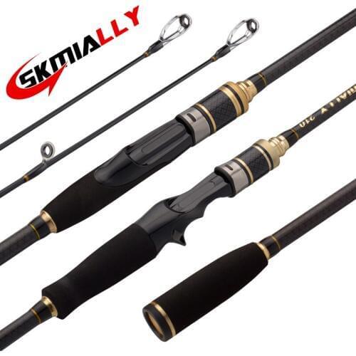 Spinning Fishing Rod 2.1m 2.4m 2tips M MH 7' Carbon Fast Action Fishing Spinning Rod Lure Fishing Rods SKmially thunderbolt