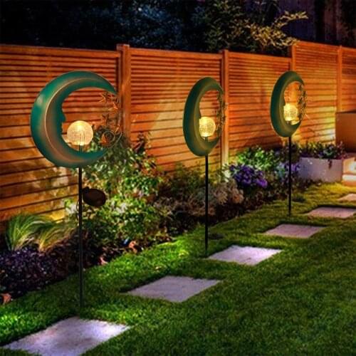 LED Solar Flame Light Sun Moon LED Garden Light Flame Effect Lamp Waterproof Outdoor Lights Landscape Solar Decorative Light