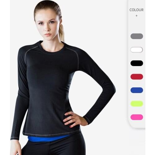 Womens tight-fitting PRO sports fitness yoga training long-sleeved T-shirt moisture wicking long-sleeved shirt clothes 2039