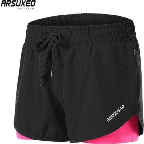 2020 Running Shorts Women 2 in 1 Workout Yoga Sports Shorts Workout Training Quick Dry Gym Fitness Leggings Breathable BG115