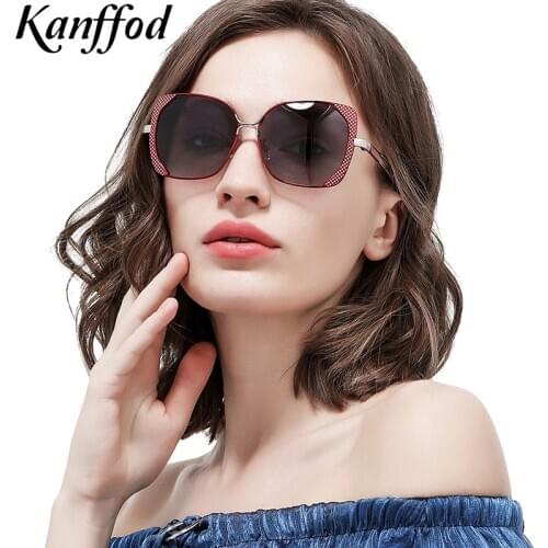Kanffod Womens Glasses Luxury Brand Design Square Sunglasses Polarized Lens Eyewear Driving Travel Oculos Female UV400
