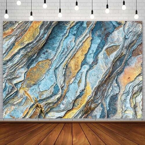 Golden Blue Marble Backdrop Rock Texture Food Product Pet Children Photography Background Photo Studio Photozone Photocall Props