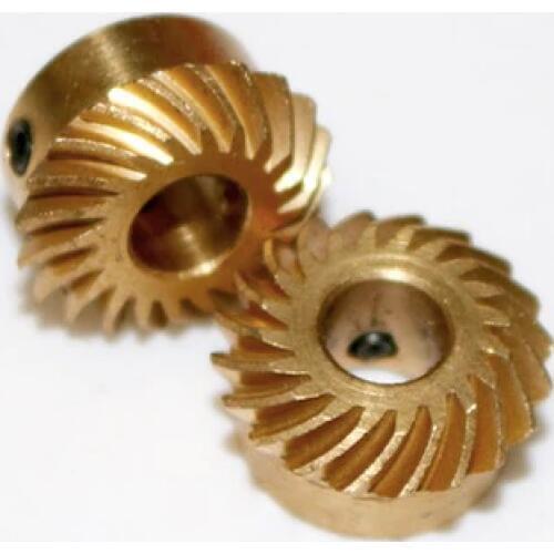 0.6M-20Teeths D:12.7mm Hole d:5mm Copper Spiral Helical Bevel Gear Combination Modified Car Model Differential